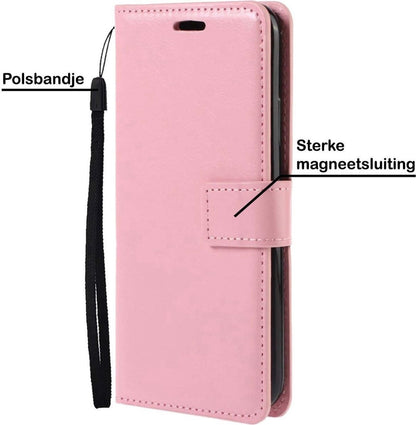 Forterra Samsung A72 5G Hoesje Bookcase Cover met Kaarthouder - Lichtroze