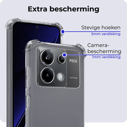 Forterra Xiaomi Poco X6 Hoesje Shockproof Backcover Siliconen - Transparant