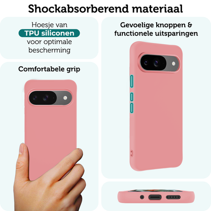 Forterra Google Pixel 10 Hoesje Siliconen Backcover Lichtgewicht - Lichtroze