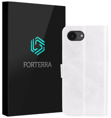 Forterra iPhone 16e Hoesje Bookcase Cover met Kaarthouder - Wit