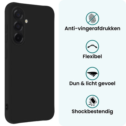 Forterra Samsung A36 Hoesje Siliconen Backcover Lichtgewicht - Zwart