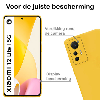Forterra Xiaomi 12 Lite Hoesje Siliconen Backcover Lichtgewicht - Geel