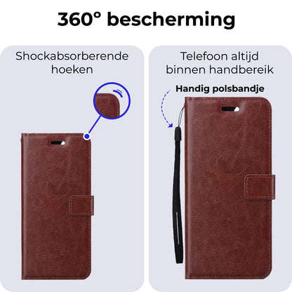 Forterra Samsung A55 Hoesje Bookcase Cover met Kaarthouder - Bruin