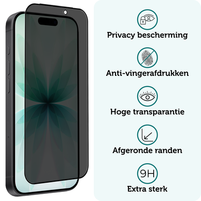 Forterra iPhone 17 Screenprotector Gehard Glas - Privacy