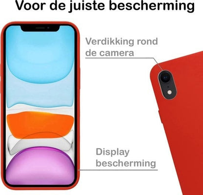 Forterra iPhone XR Hoesje Siliconen Backcover Lichtgewicht - Rood