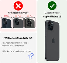 Forterra iPhone 15 Hoesje Kaarthouder Hard Case Shockproof - Rosé goud