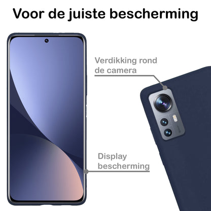 Forterra Xiaomi 12 Pro Hoesje Siliconen Backcover Lichtgewicht - Donkerblauw