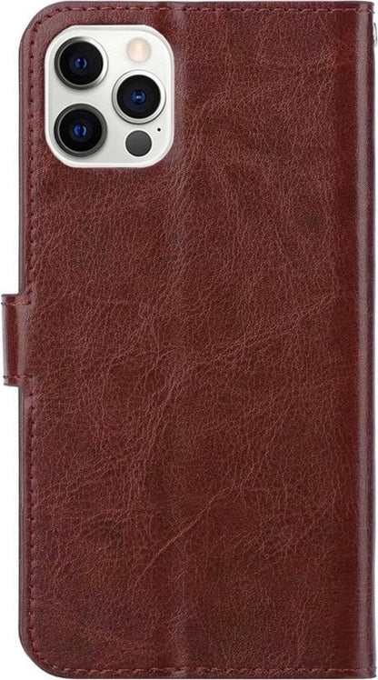 Forterra iPhone 12 Pro Hoesje Bookcase Cover met Kaarthouder - Bruin
