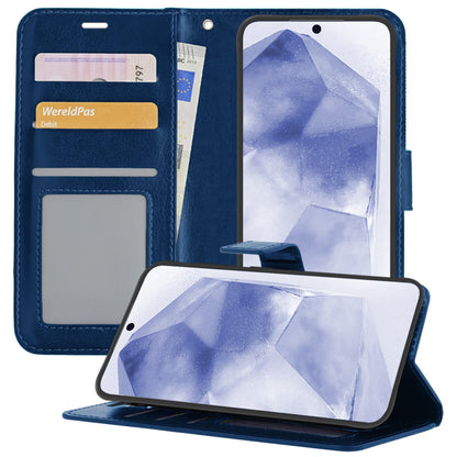 Forterra Samsung A55 Hoesje Bookcase Cover met Kaarthouder - Donkerblauw