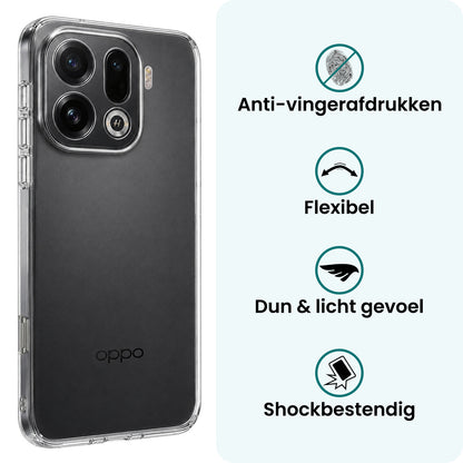 Forterra OPPO Find X9 Pro Hoesje Siliconen Backcover Lichtgewicht - Transparant
