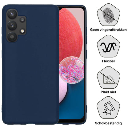 Forterra Samsung A13 4G Hoesje Siliconen Backcover Lichtgewicht - Donkerblauw