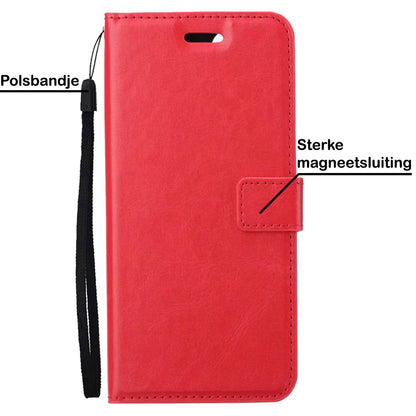 Forterra Samsung S22 Ultra Hoesje Bookcase Cover met Kaarthouder - Rood