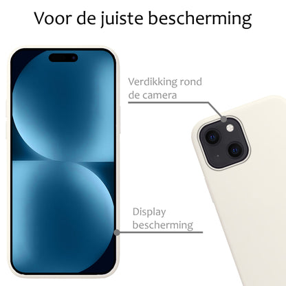 Forterra iPhone 15 Plus Hoesje Siliconen Backcover Lichtgewicht - Wit