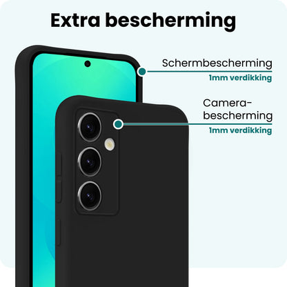 Forterra Samsung S25 FE Hoesje Siliconen Backcover Lichtgewicht - Zwart