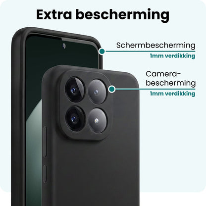 Forterra Xiaomi 15T Hoesje Siliconen Backcover Lichtgewicht - Zwart