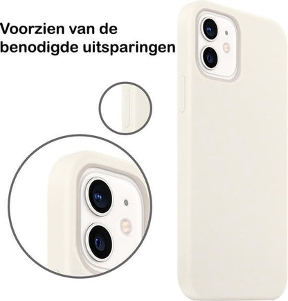 Forterra iPhone 12 Mini Hoesje Siliconen Backcover Lichtgewicht - Wit