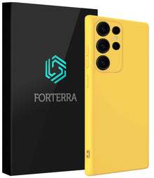 Forterra Samsung S25 Ultra Hoesje Siliconen Backcover Lichtgewicht - Geel