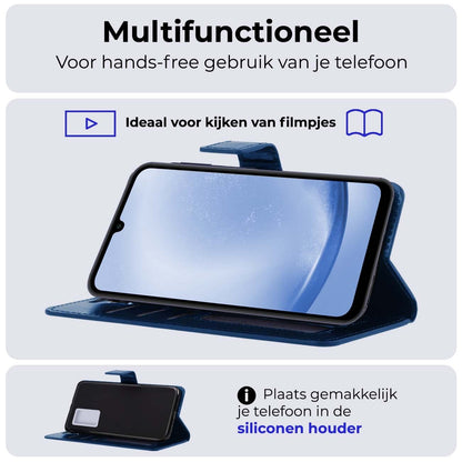 Forterra Samsung A25 Hoesje Bookcase Cover met Kaarthouder - Donkerblauw