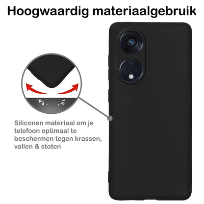 Forterra OPPO Reno 8T 4G Hoesje Siliconen Backcover Lichtgewicht - Zwart