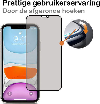 Forterra iPhone 11 Pro Max Screenprotector Gehard Glas - Privacy