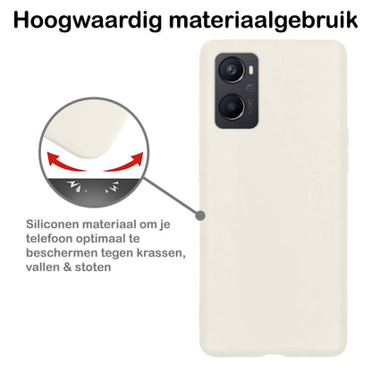 Forterra OPPO A76 Hoesje Siliconen Backcover Lichtgewicht - Wit