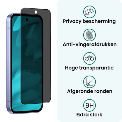 Forterra Google Pixel 9a Screenprotector Gehard Glas - Privacy