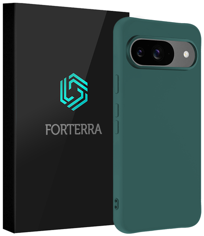 Forterra Google Pixel 9 Hoesje Siliconen Backcover Lichtgewicht - Donkergroen