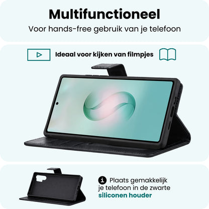 Forterra Samsung S26 Ultra Hoesje Bookcase Cover met Kaarthouder - Zwart