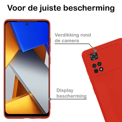 Forterra Poco M4 Pro 4G Hoesje Siliconen Backcover Lichtgewicht - Rood