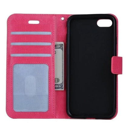 Forterra iPhone SE 2020 Hoesje Bookcase Cover met Kaarthouder - Donkerroze