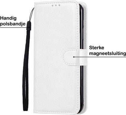Forterra Samsung A51 Hoesje Bookcase Cover met Kaarthouder - Wit