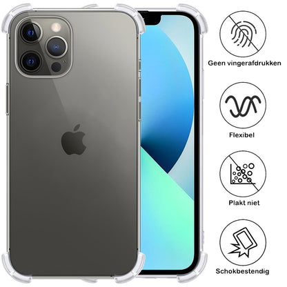 Forterra iPhone 14 Pro Hoesje Shockproof Backcover Siliconen - Transparant