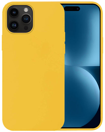 Forterra iPhone 15 Pro Hoesje Siliconen Backcover Lichtgewicht - Geel