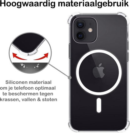 Forterra iPhone 12/12 Pro Hoesje Geschikt voor Magsafe Backcover Shockproof - Transparant