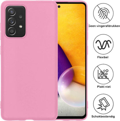 Forterra Samsung A72 Hoesje Siliconen Backcover Lichtgewicht - Lichtroze