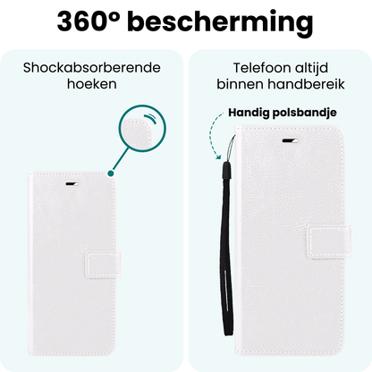 Forterra Samsung A27 Hoesje Bookcase Cover met Kaarthouder - Wit