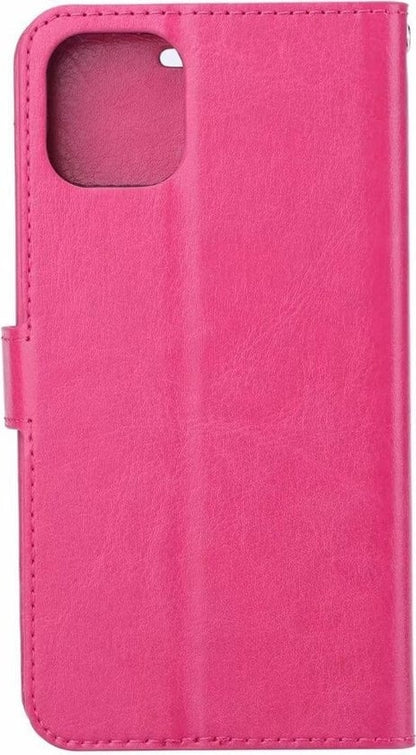 Forterra iPhone 11 Pro Hoesje Bookcase Cover met Kaarthouder - Donkerroze