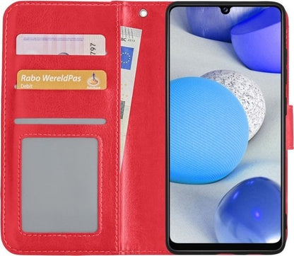 Forterra Samsung A42 Hoesje Bookcase Cover met Kaarthouder - Rood