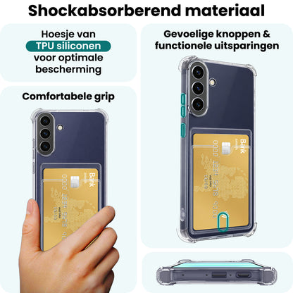 Forterra Samsung A57 Hoesje Kaarthouder Backcover Shockproof - Transparant