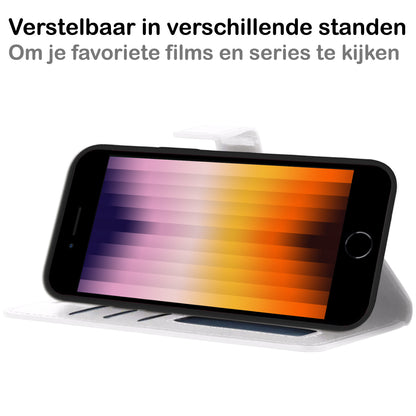 Forterra iPhone SE 2022 Hoesje Bookcase Cover met Kaarthouder - Wit