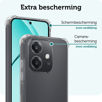 Forterra OPPO A40m Hoesje Shockproof Backcover Siliconen - Transparant