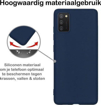 Forterra Samsung A02s Hoesje Siliconen Backcover Lichtgewicht - Donkerblauw