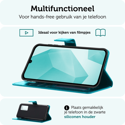 Forterra Samsung A16 Hoesje Bookcase Cover met Kaarthouder - Turquoise