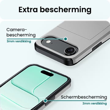 Forterra iPhone Air Hoesje Kaarthouder Hard Case Shockproof - Grijs