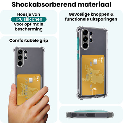 Forterra Samsung S26 Ultra Hoesje Kaarthouder Backcover Shockproof - Transparant