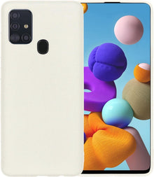 Forterra Samsung A21s Hoesje Siliconen Backcover Lichtgewicht - Wit