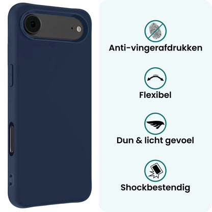 Forterra iPhone Air Hoesje Siliconen Backcover Lichtgewicht - Donkerblauw