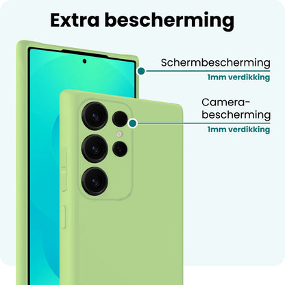 Forterra Samsung S25 Ultra Hoesje Siliconen Backcover Lichtgewicht - Groen