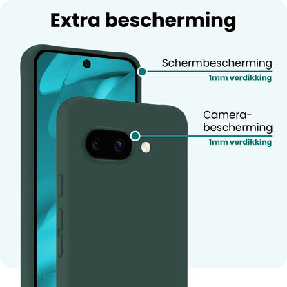 Forterra Google Pixel 9a Hoesje Siliconen Backcover Lichtgewicht - Donkergroen
