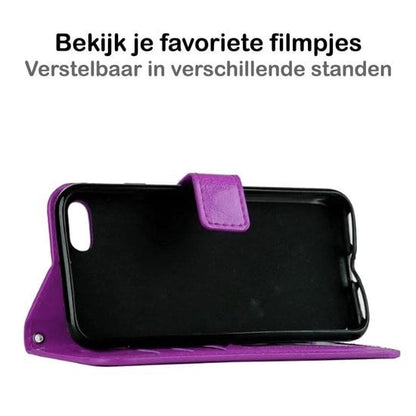 Forterra iPhone SE 2020 Hoesje Bookcase Cover met Kaarthouder - Paars